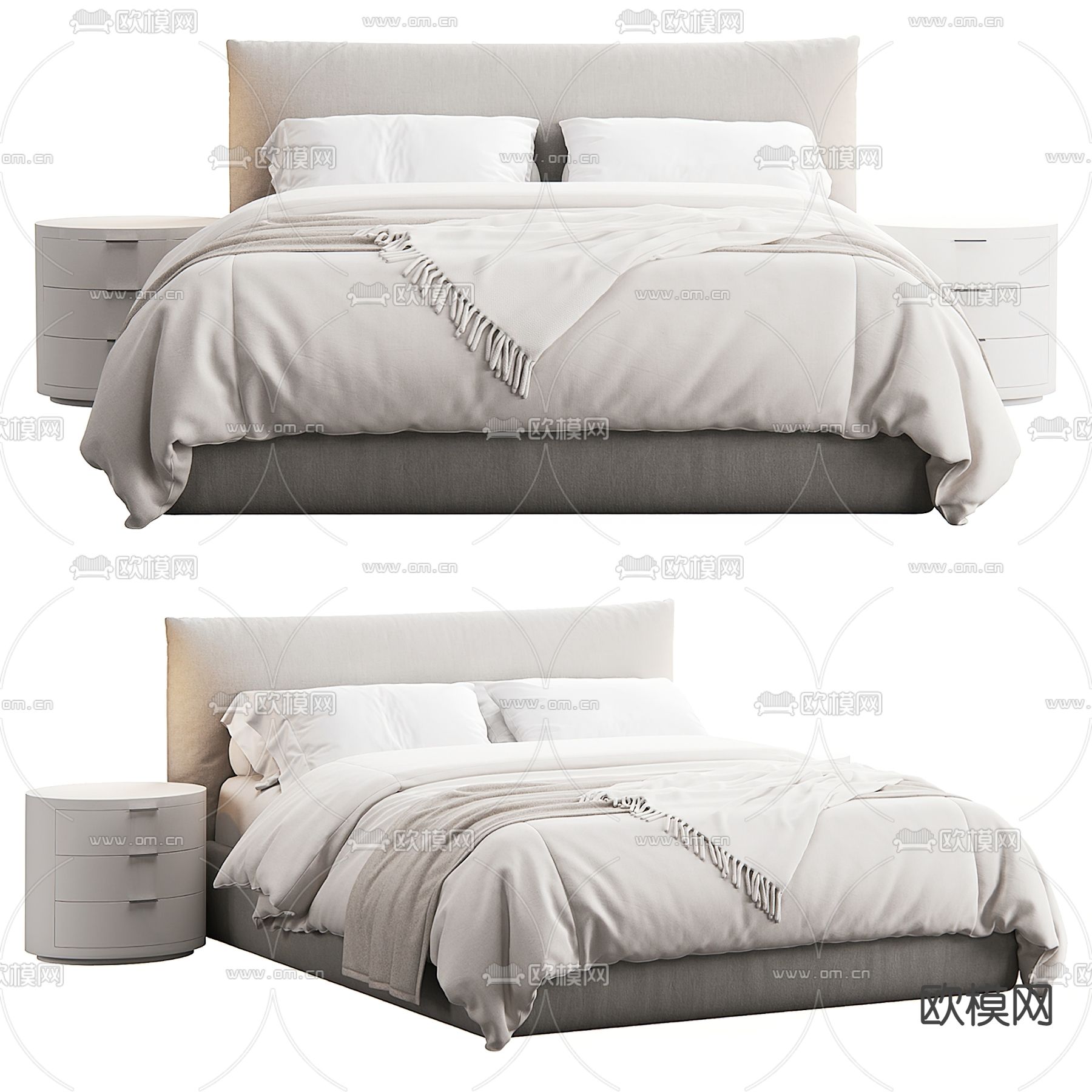 poliform  双人床3d模型下载