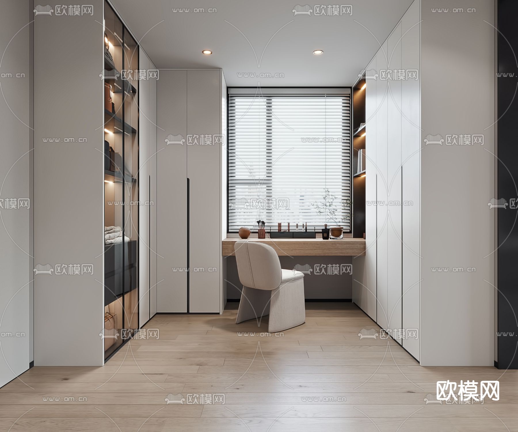 现代衣帽间3d模型下载（渲染图1）
