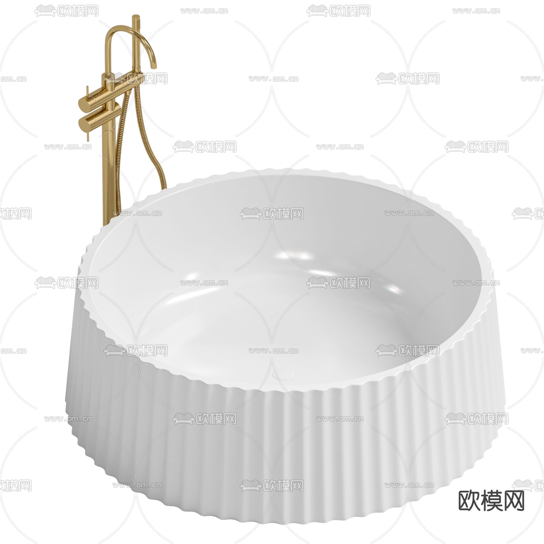 轻奢浴缸3d模型下载（渲染图2）