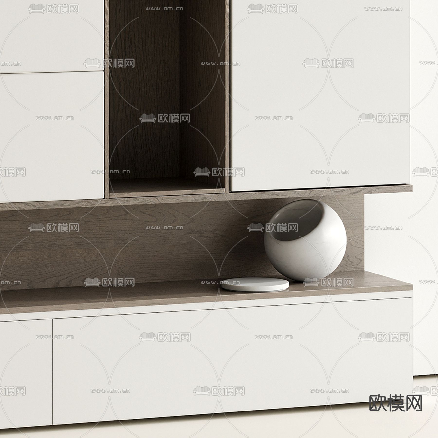 现代电视背景墙3d模型下载（渲染图3）