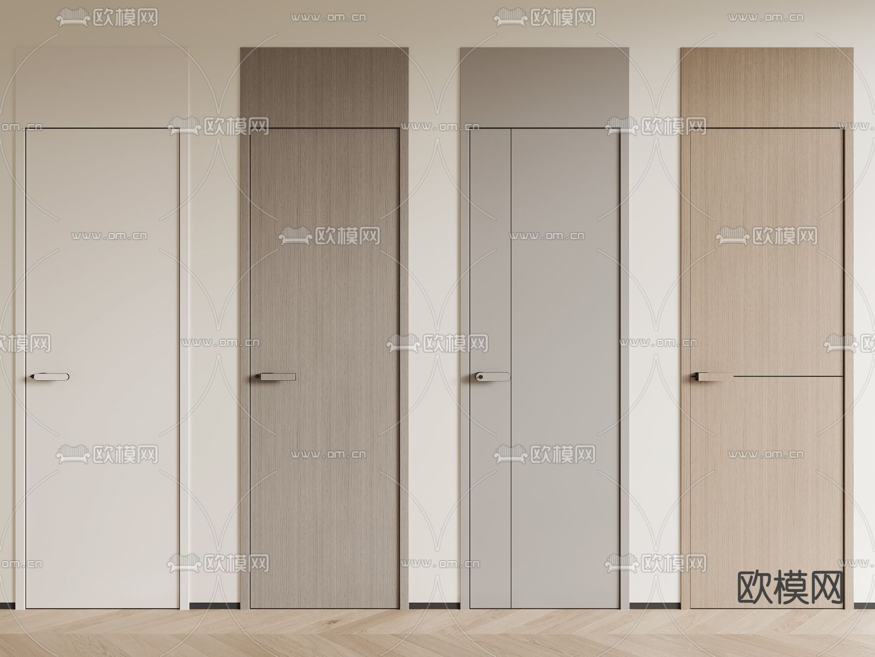 房门 单开门 通顶门3d模型下载