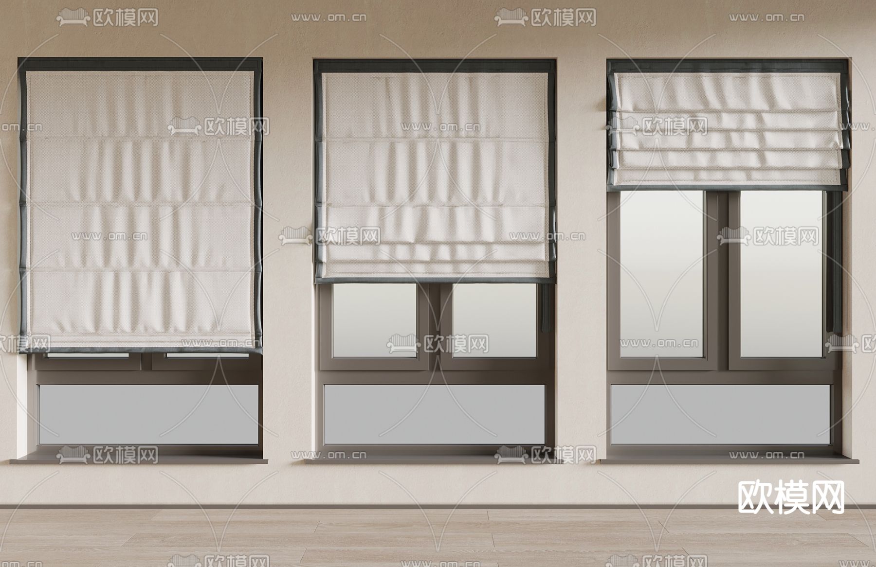 窗帘 折叠帘 卷帘3d模型下载