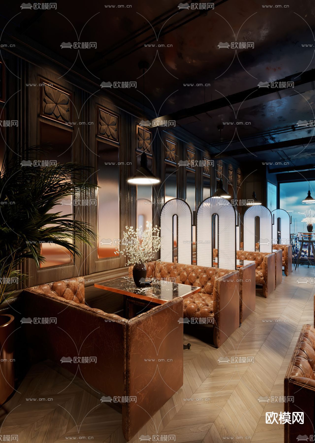 工业风酒吧 音乐餐吧 清吧3d模型下载（渲染图4）