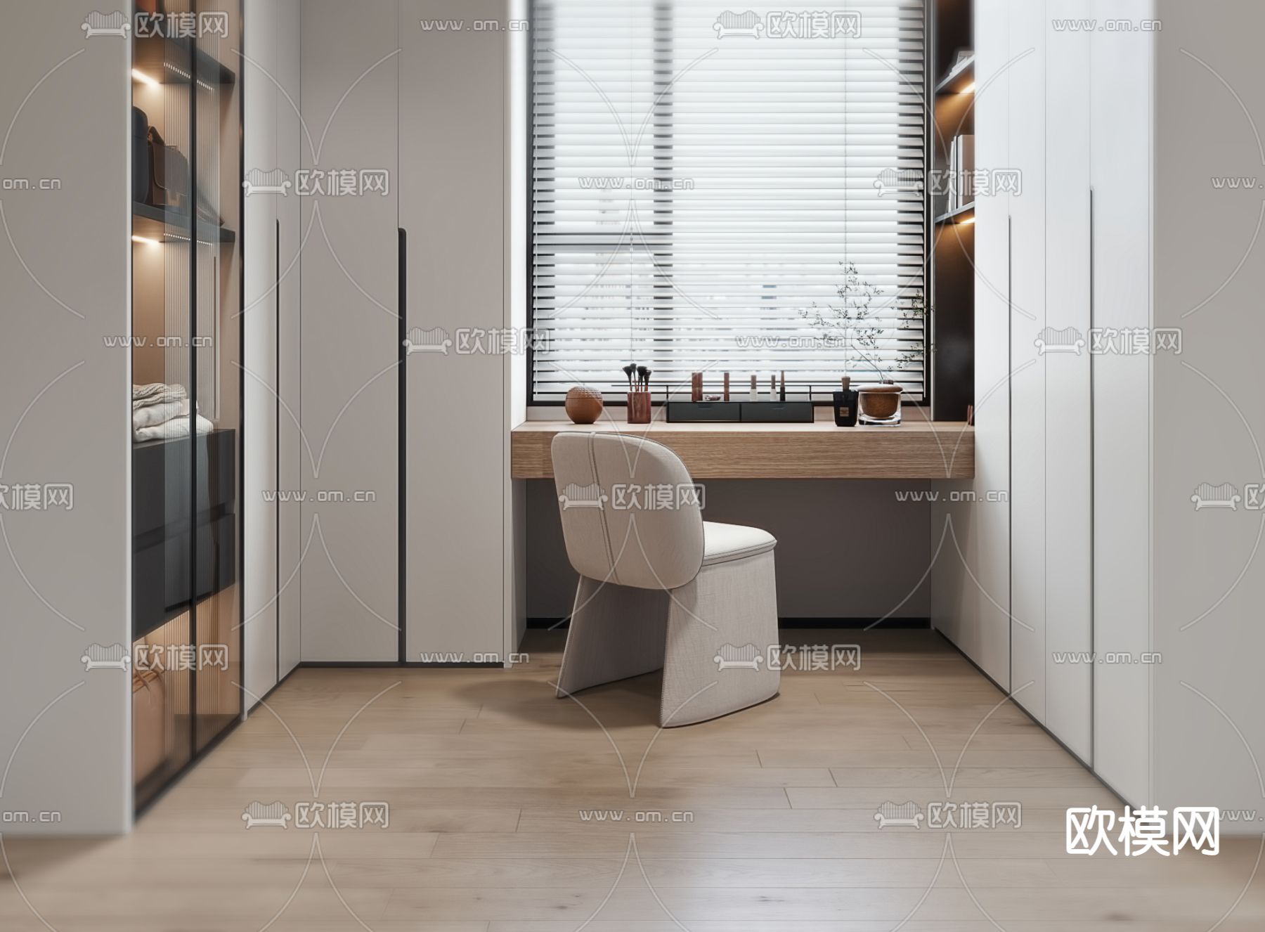 现代衣帽间3d模型下载（渲染图2）
