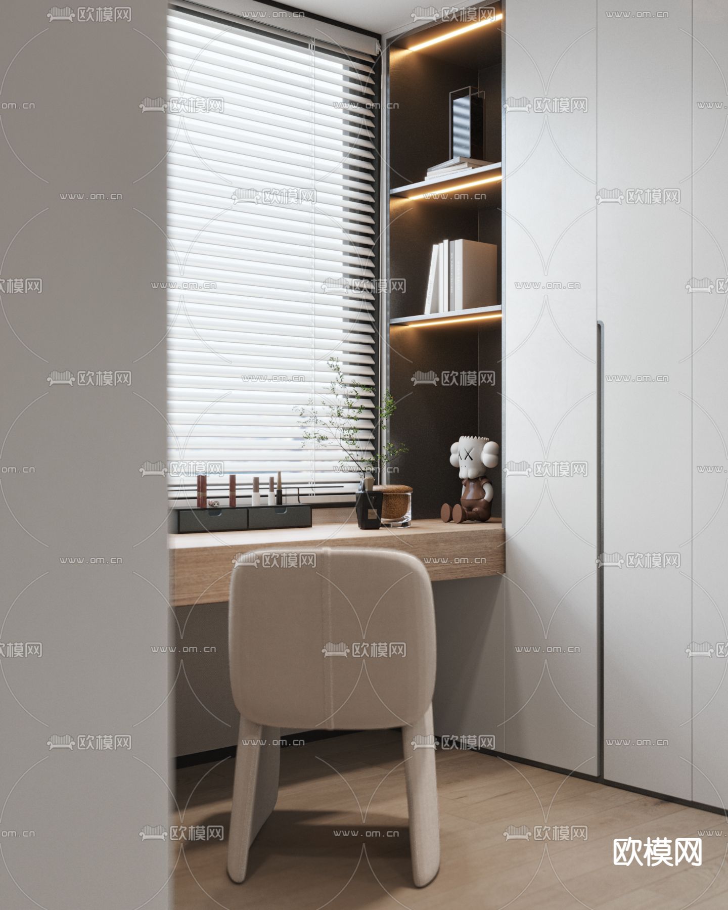 现代衣帽间3d模型下载（渲染图3）