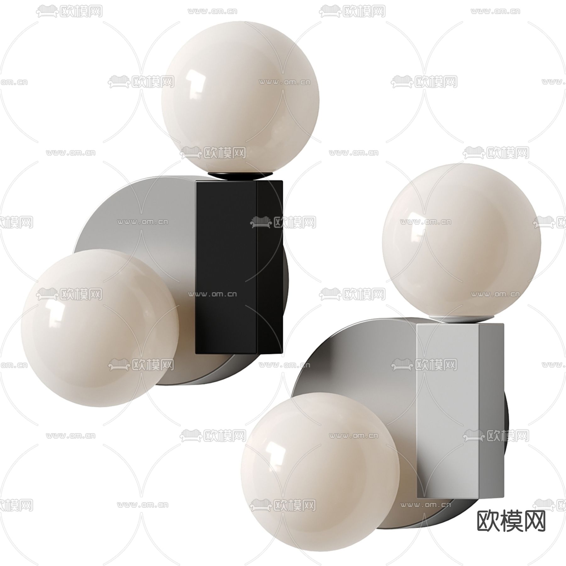 现代壁灯3d模型下载