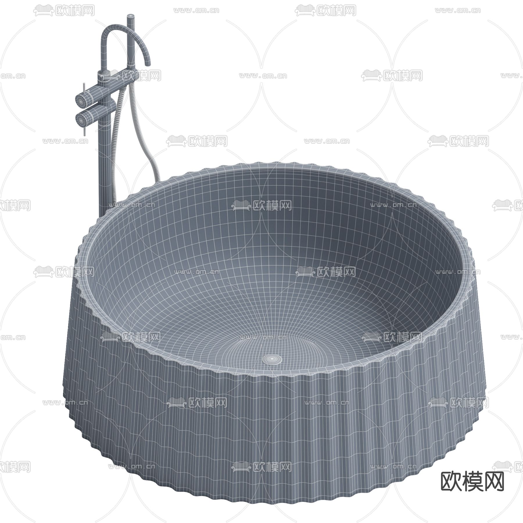 轻奢浴缸3d模型下载（渲染图3）