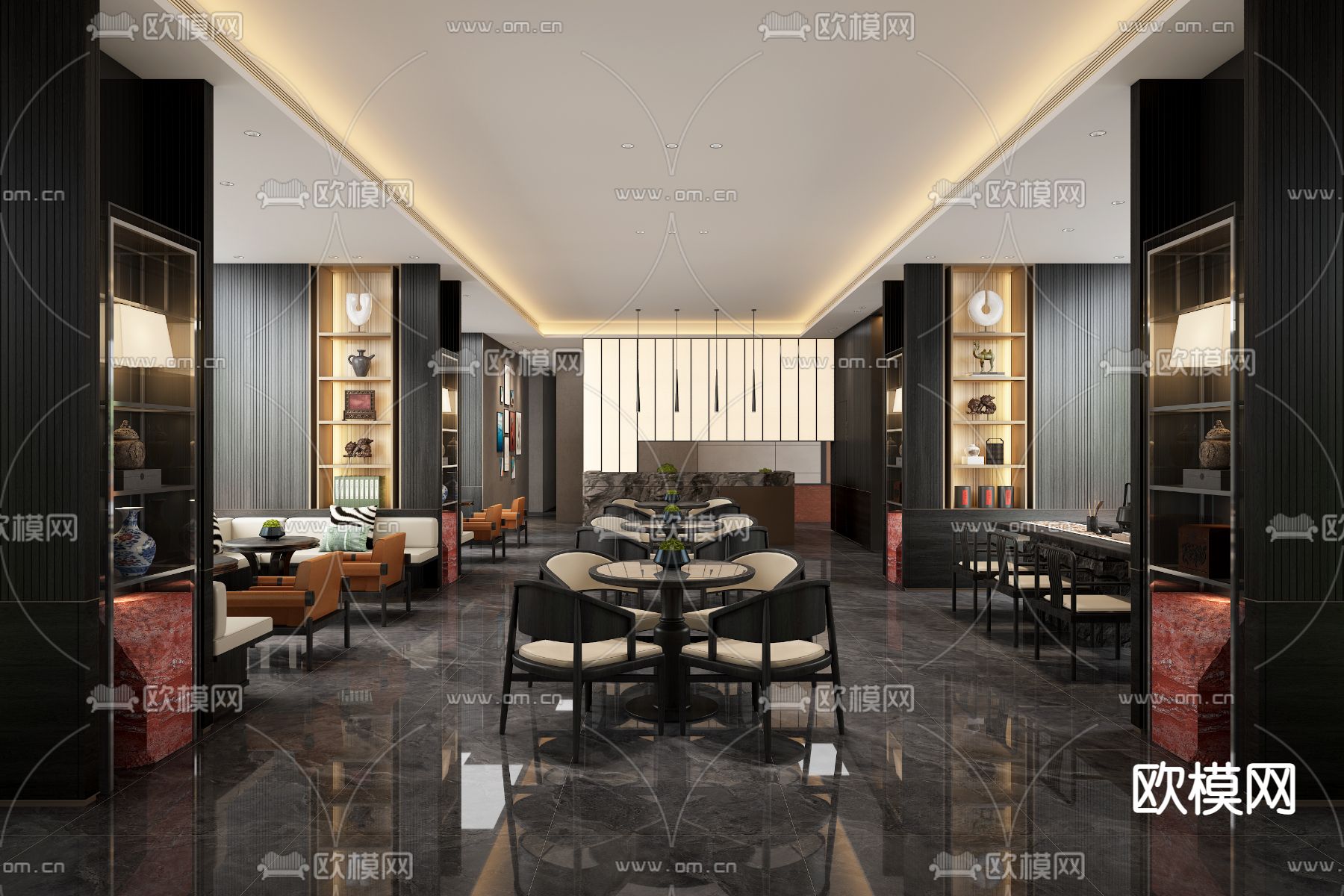 道胜设计 保利天汇天御售楼处3d模型下载（渲染图1）