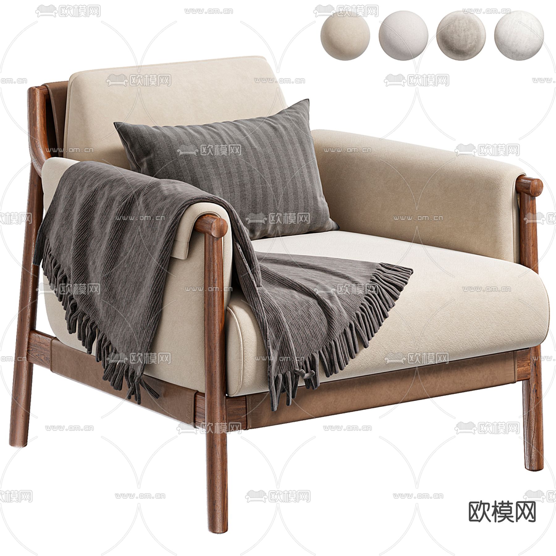 Poltrona  休闲椅3d模型下载（渲染图6）