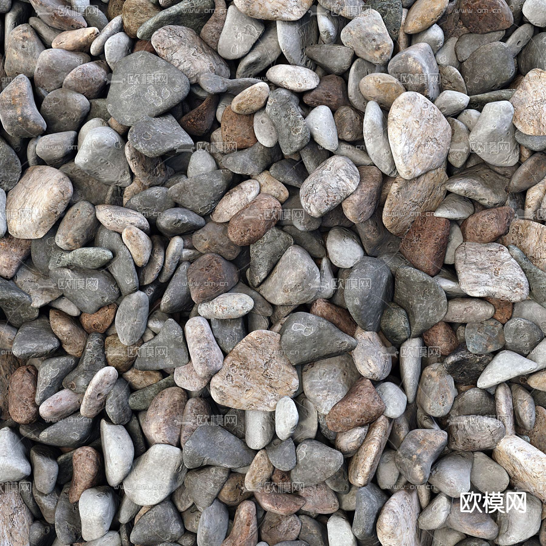 鹅卵石 铺路石3d模型下载（渲染图3）