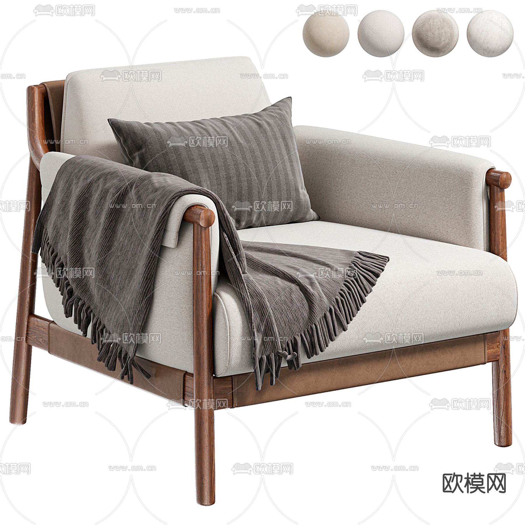 Poltrona  休闲椅3d模型下载（渲染图4）