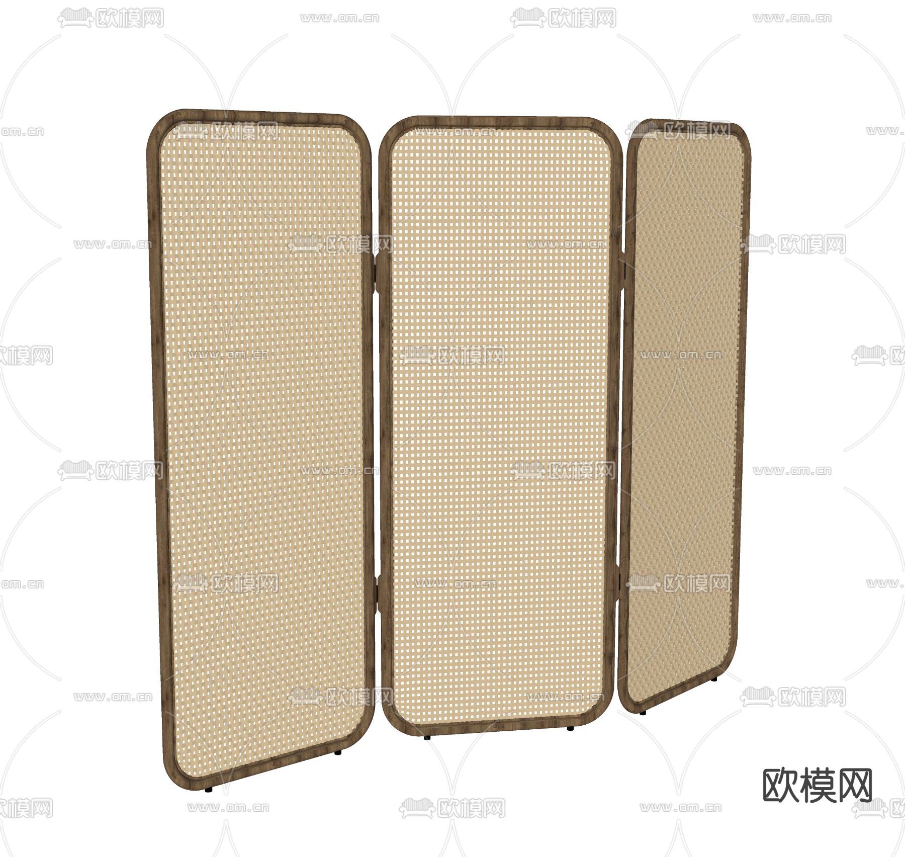 侘寂风屏风 隔断su模型下载（渲染图2）