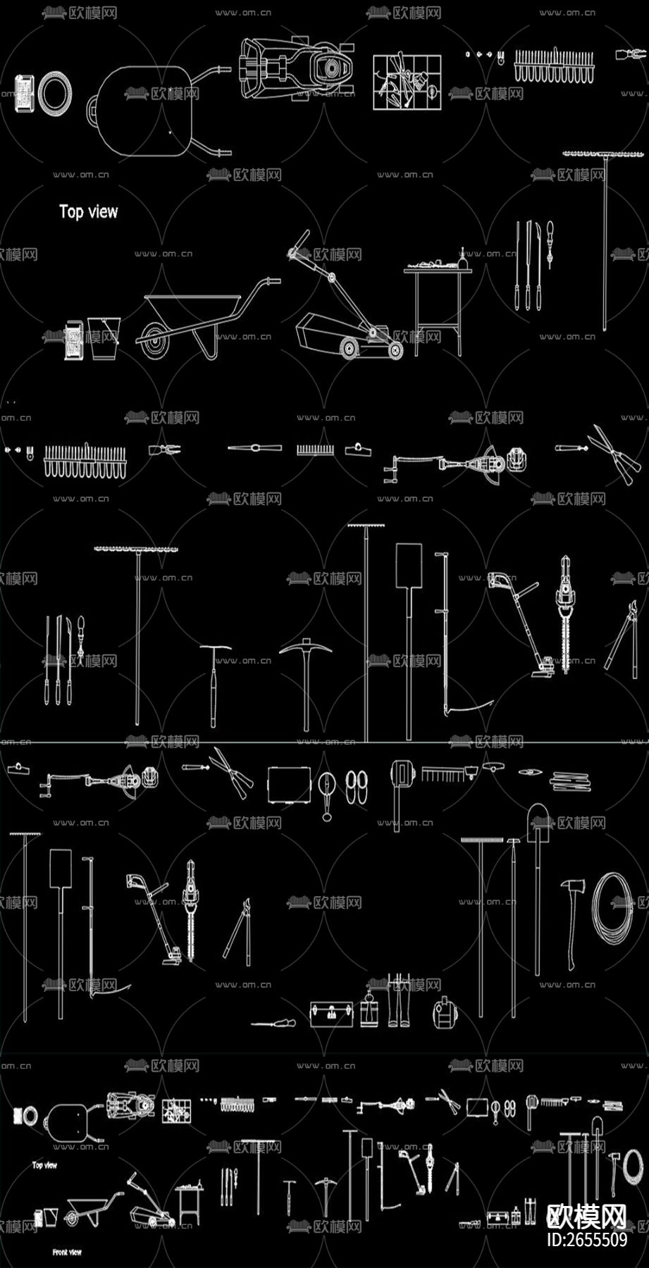 园艺设备cad图库下载（渲染图2）