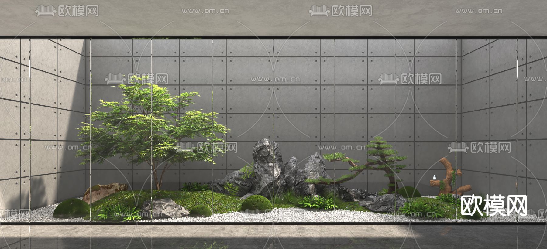 室内景观 植物堆su模型下载（渲染图1）