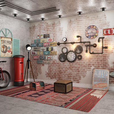  工业风摄影室su模型 