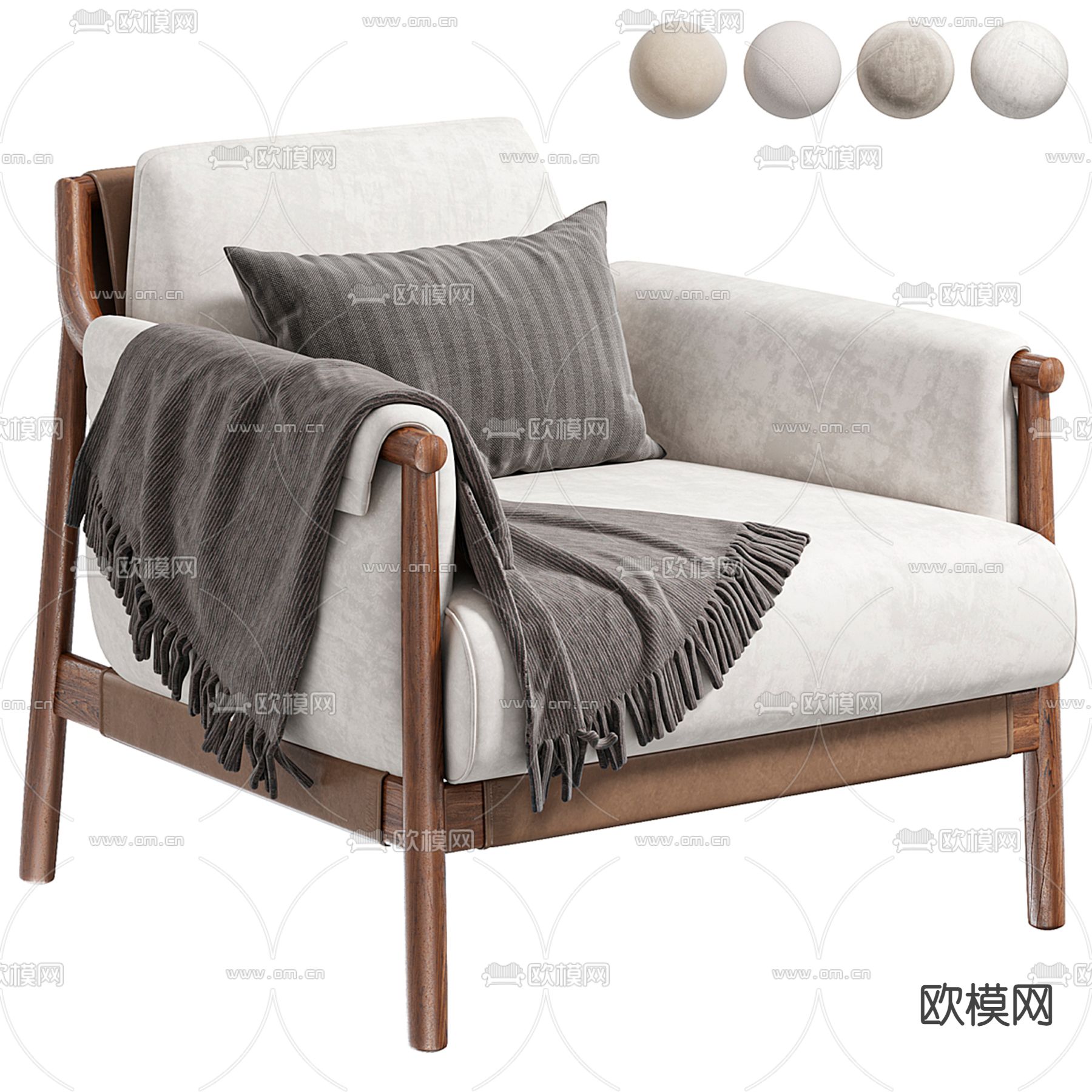 Poltrona  休闲椅3d模型下载（渲染图3）