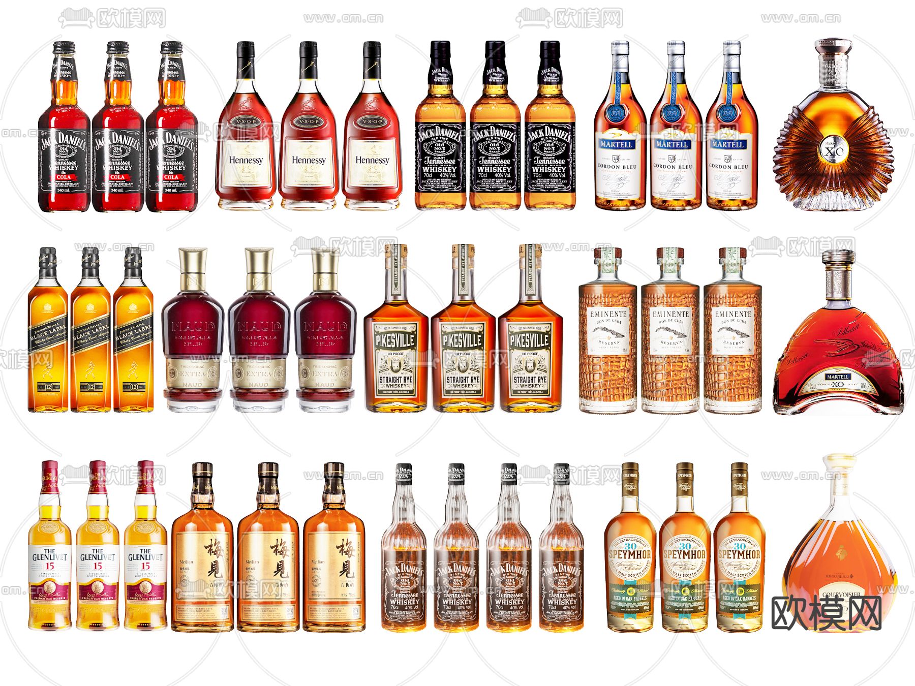 洋酒 酒瓶 酒水3d模型下载