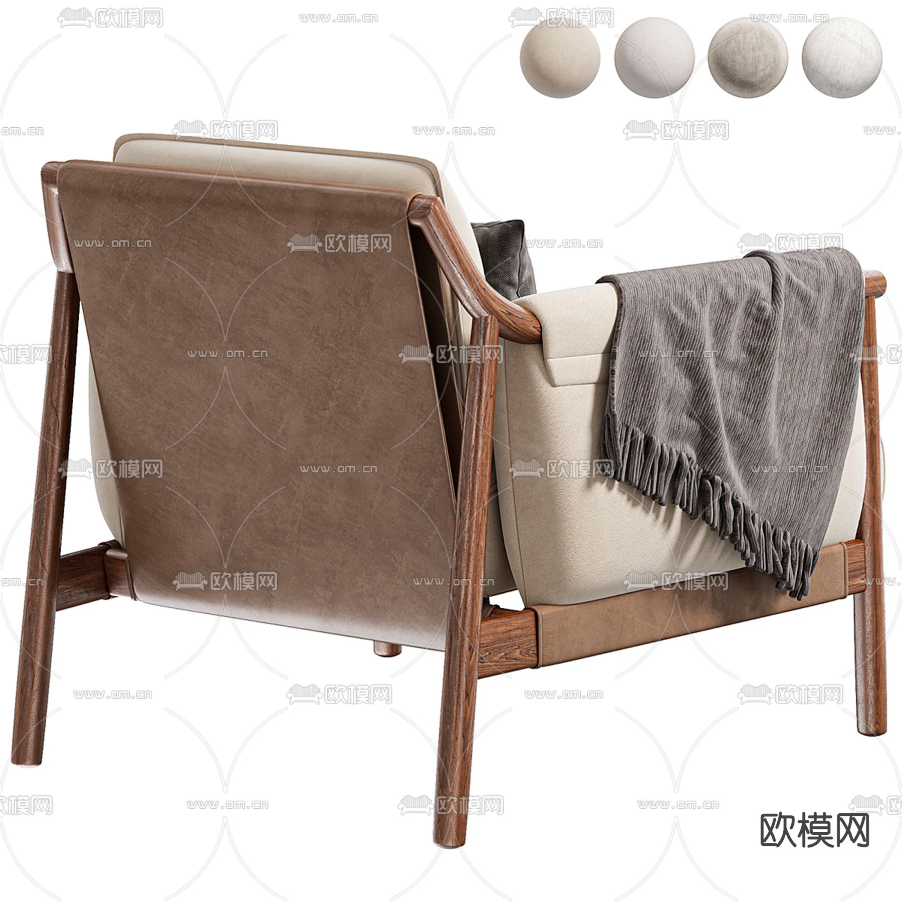 Poltrona  休闲椅3d模型下载（渲染图2）