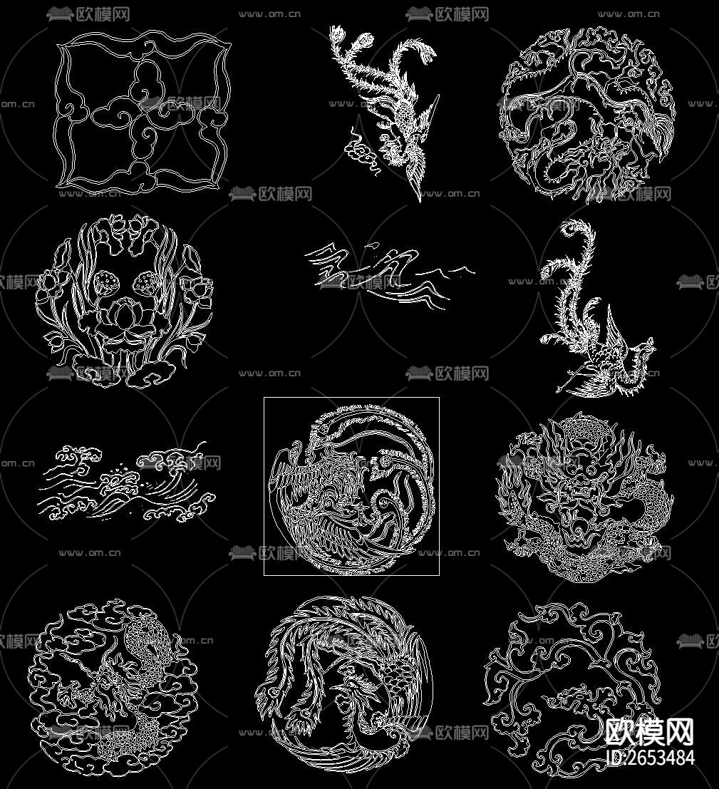 龙凤CAD图库下载（渲染图2）