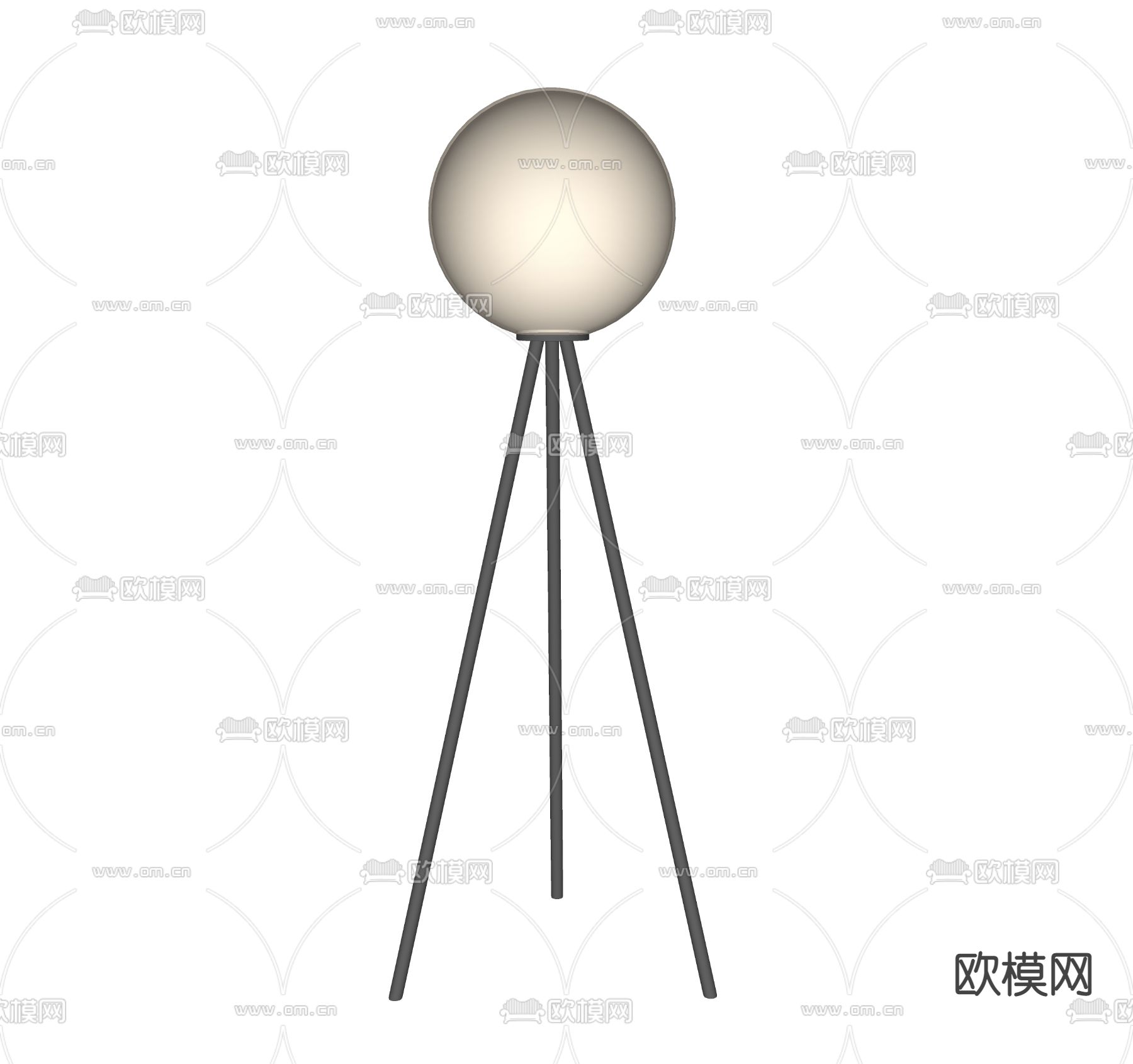 玻璃落地灯su模型下载（渲染图2）
