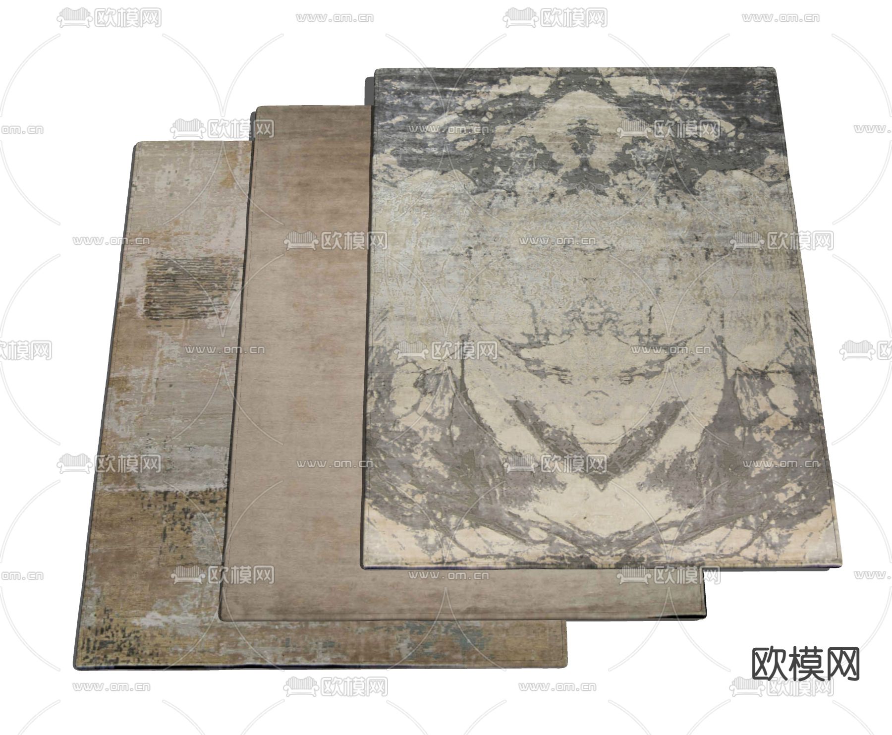 现代地毯su模型下载（渲染图2）