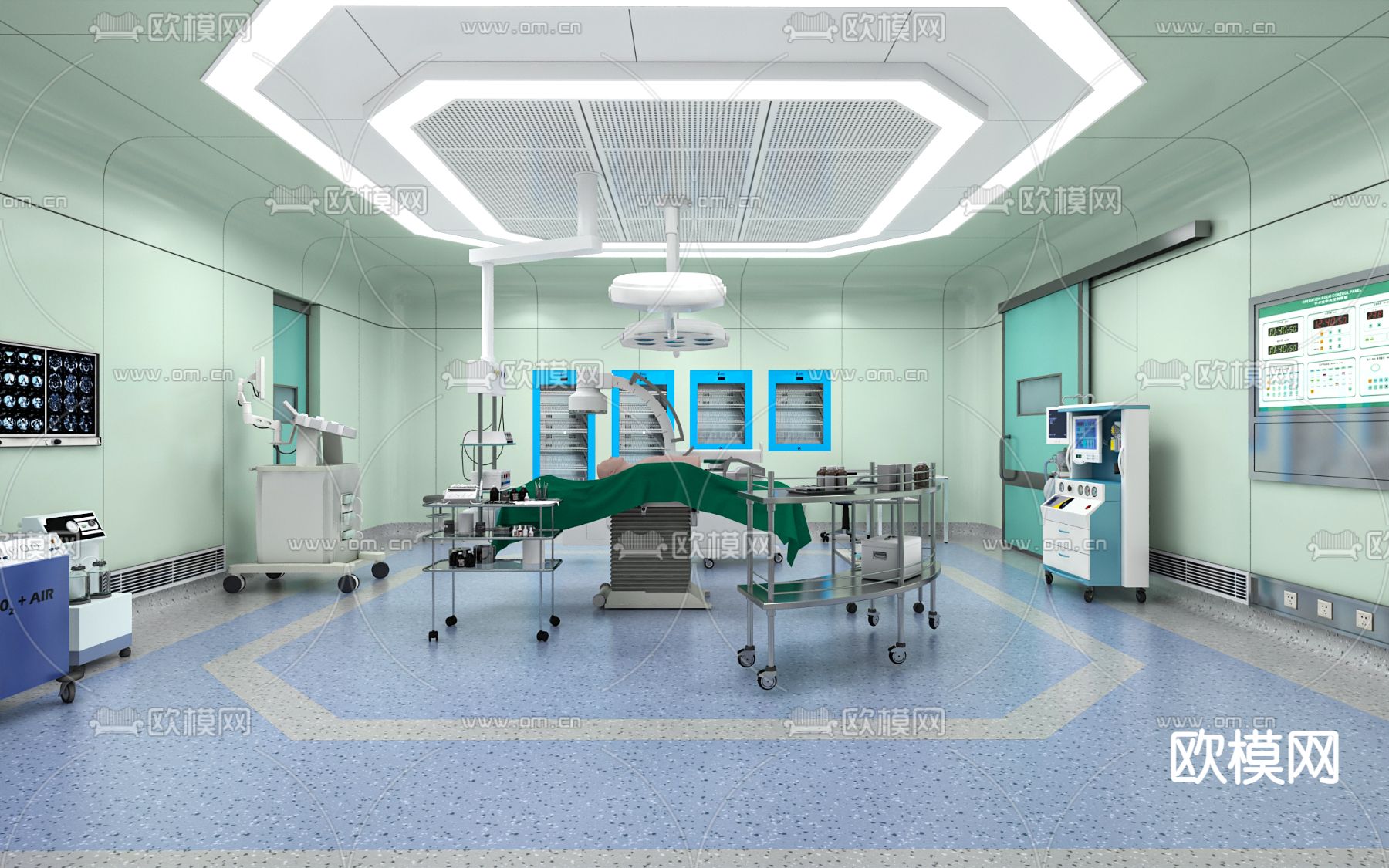 现代手术室3d模型下载（渲染图3）