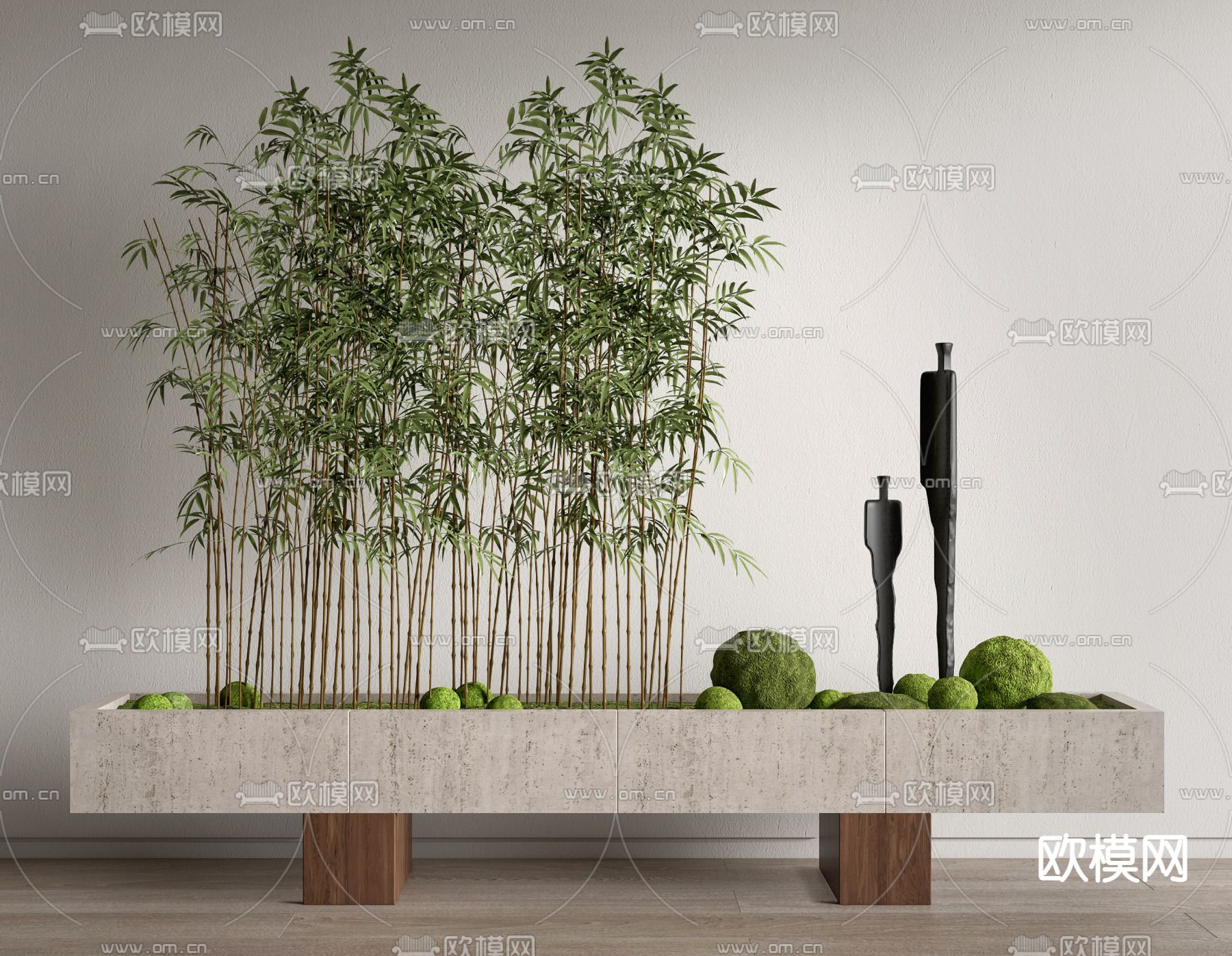 新中式竹子 室内造景su模型下载_ID14101988_sketchup模型下载-欧模网