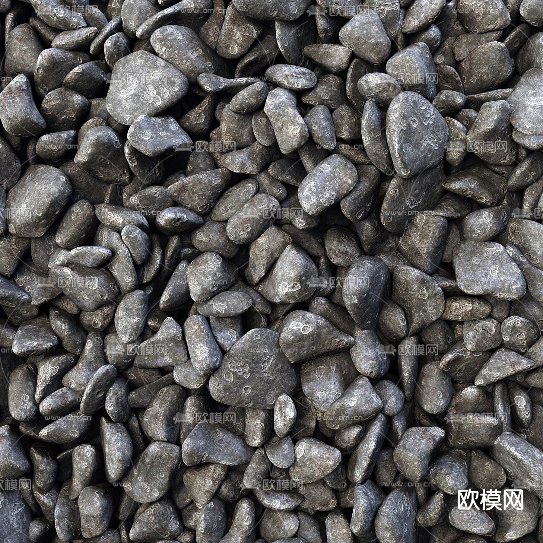 鹅卵石 铺路石3d模型下载（渲染图4）