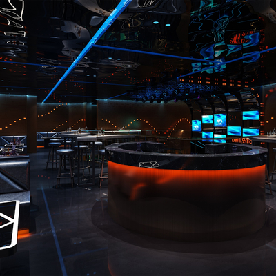  工业风酒吧su模型 