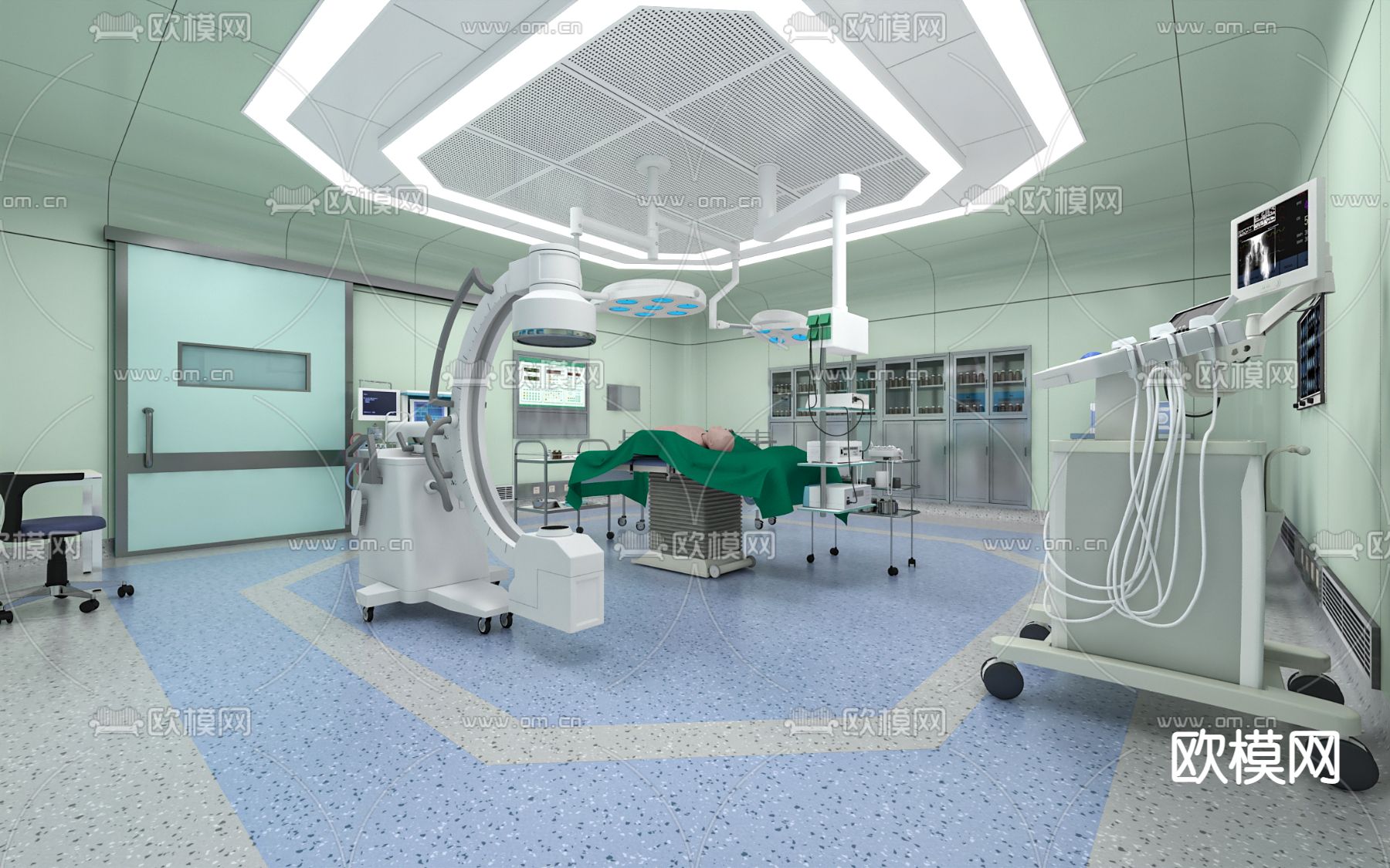 现代手术室3d模型下载（渲染图2）