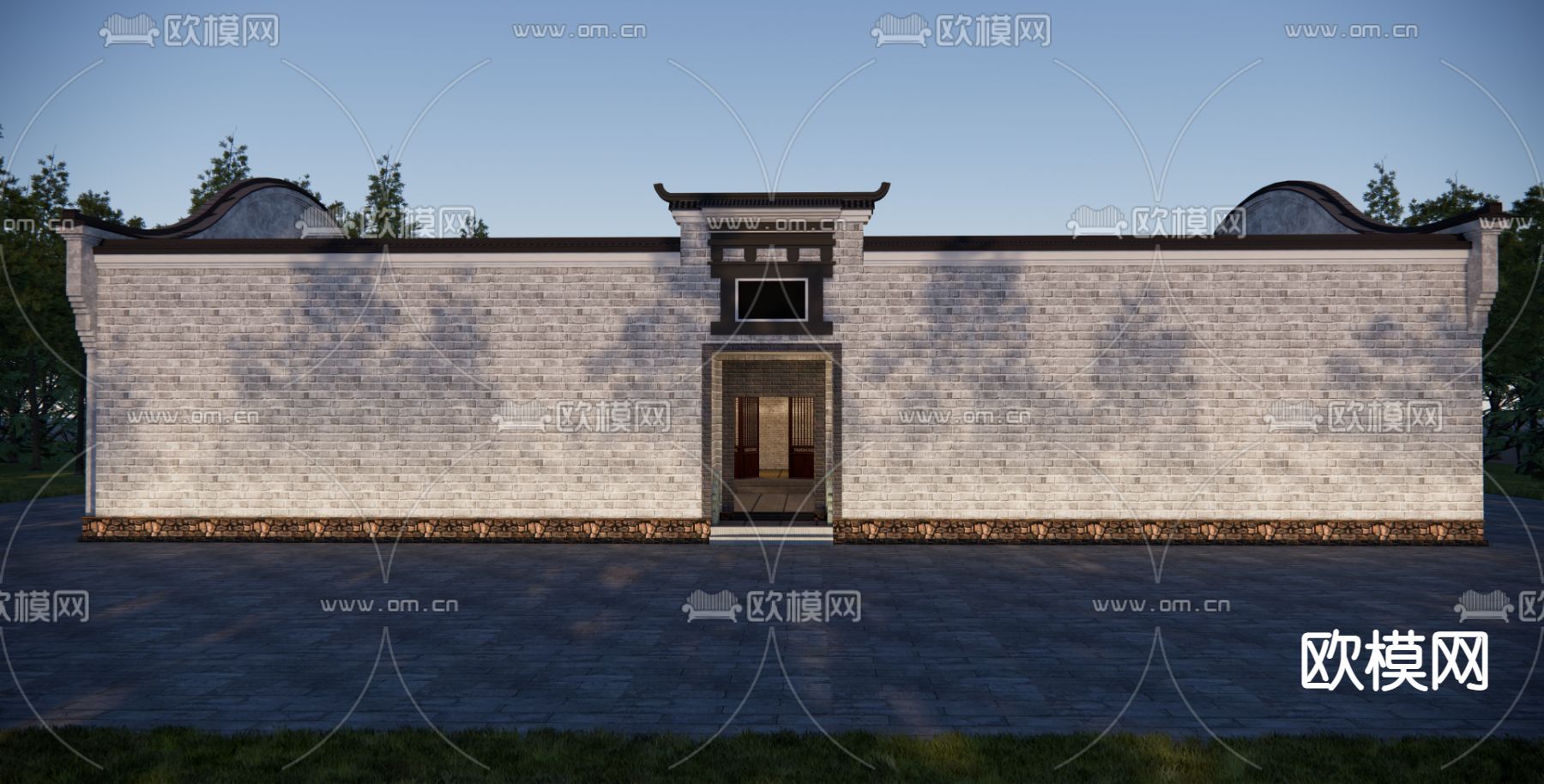 中式四合院 古建住宅su模型下载（渲染图2）