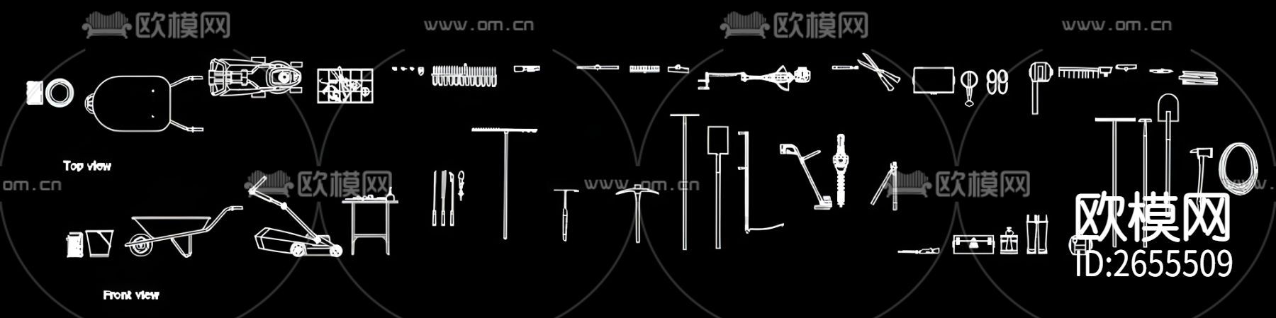 园艺设备cad图库下载（渲染图3）