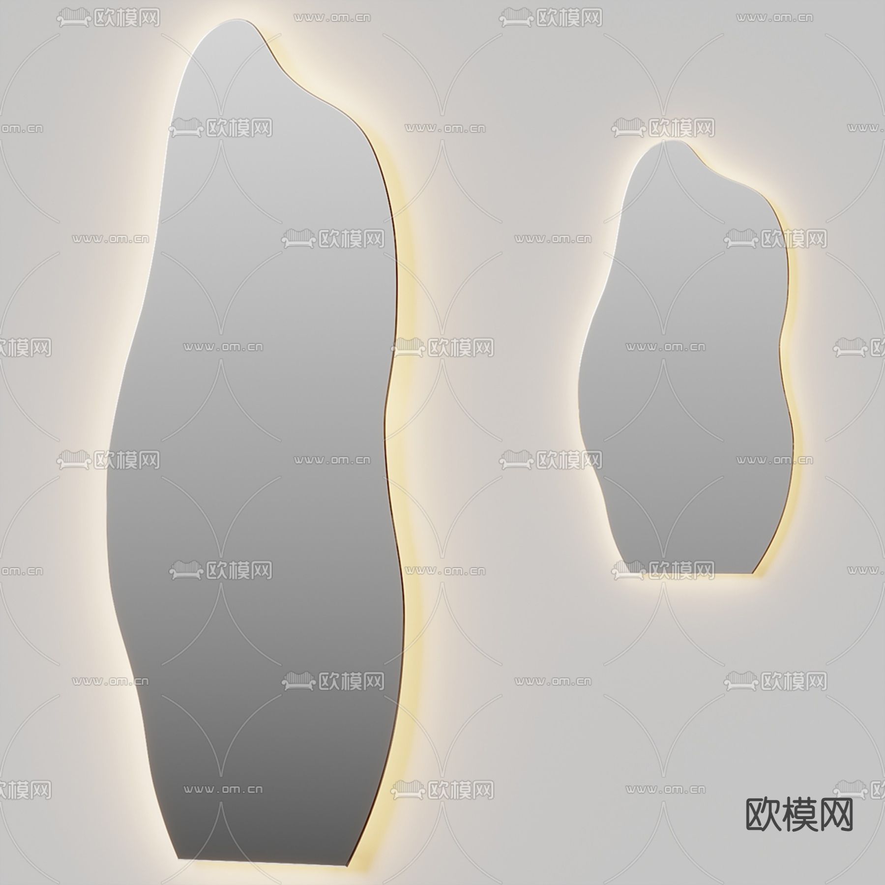 镜子 装饰镜3d模型下载（渲染图1）