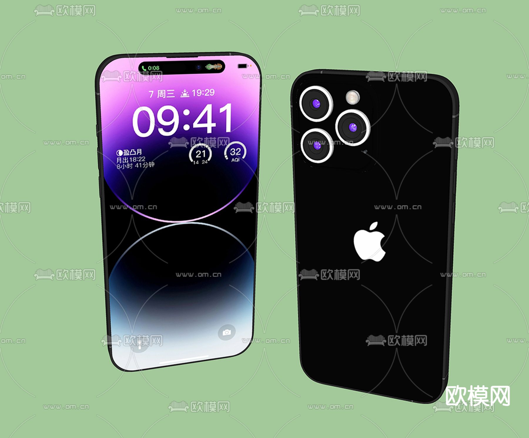 iPhone14pro 手机su模型下载（渲染图2）