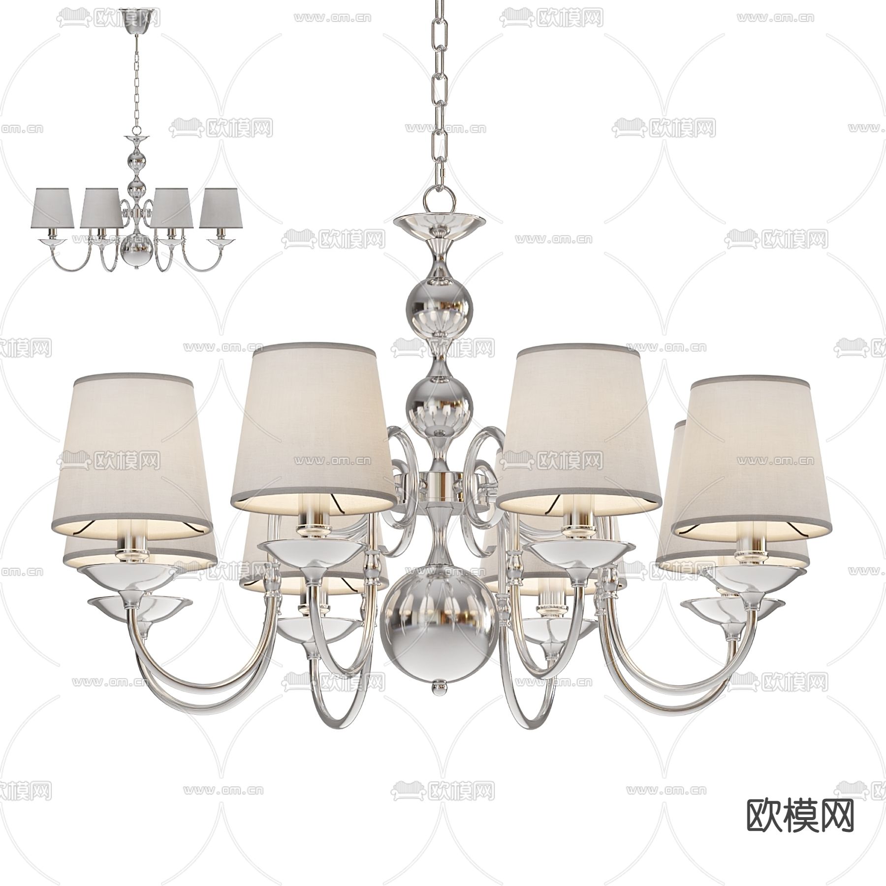 美式吊灯 大厅灯3d模型下载