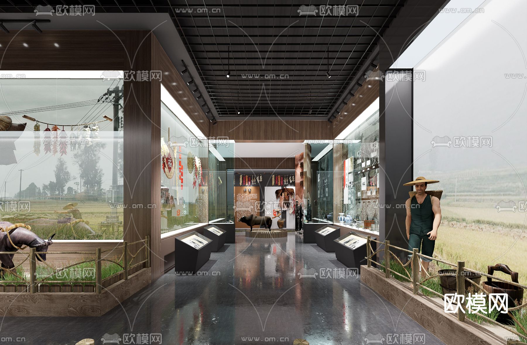 农耕博物馆3d模型下载（渲染图1）