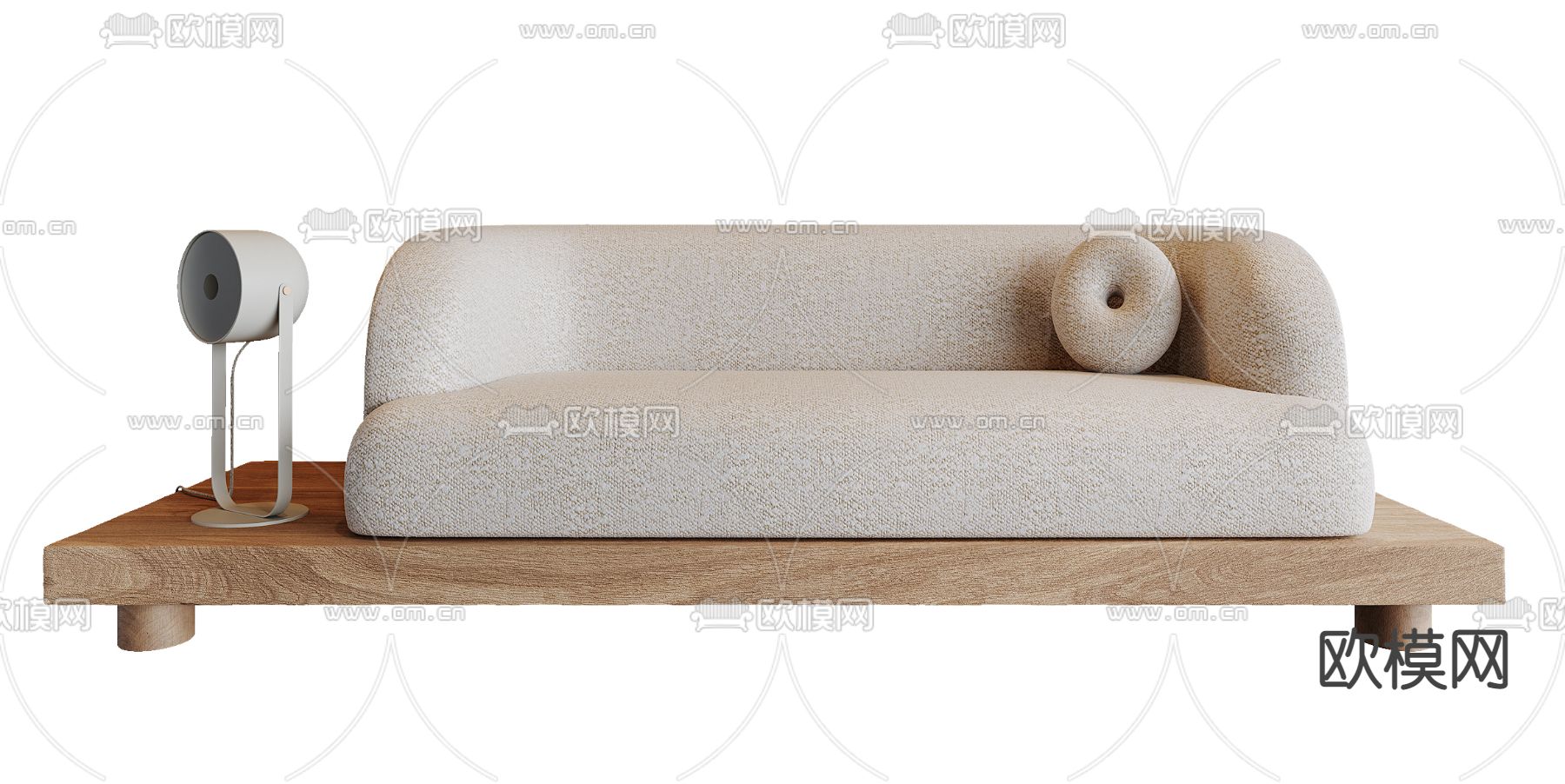 侘寂风双人沙发su模型下载（渲染图1）