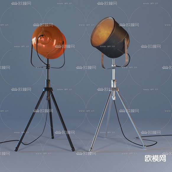 工业风落地灯 摄影补灯3d模型下载
