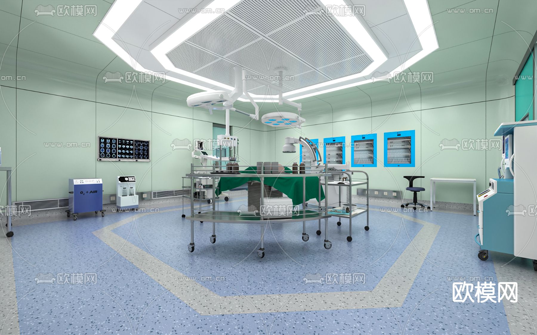 现代手术室3d模型下载（渲染图1）