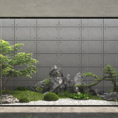  室内景观 植物堆su模型 