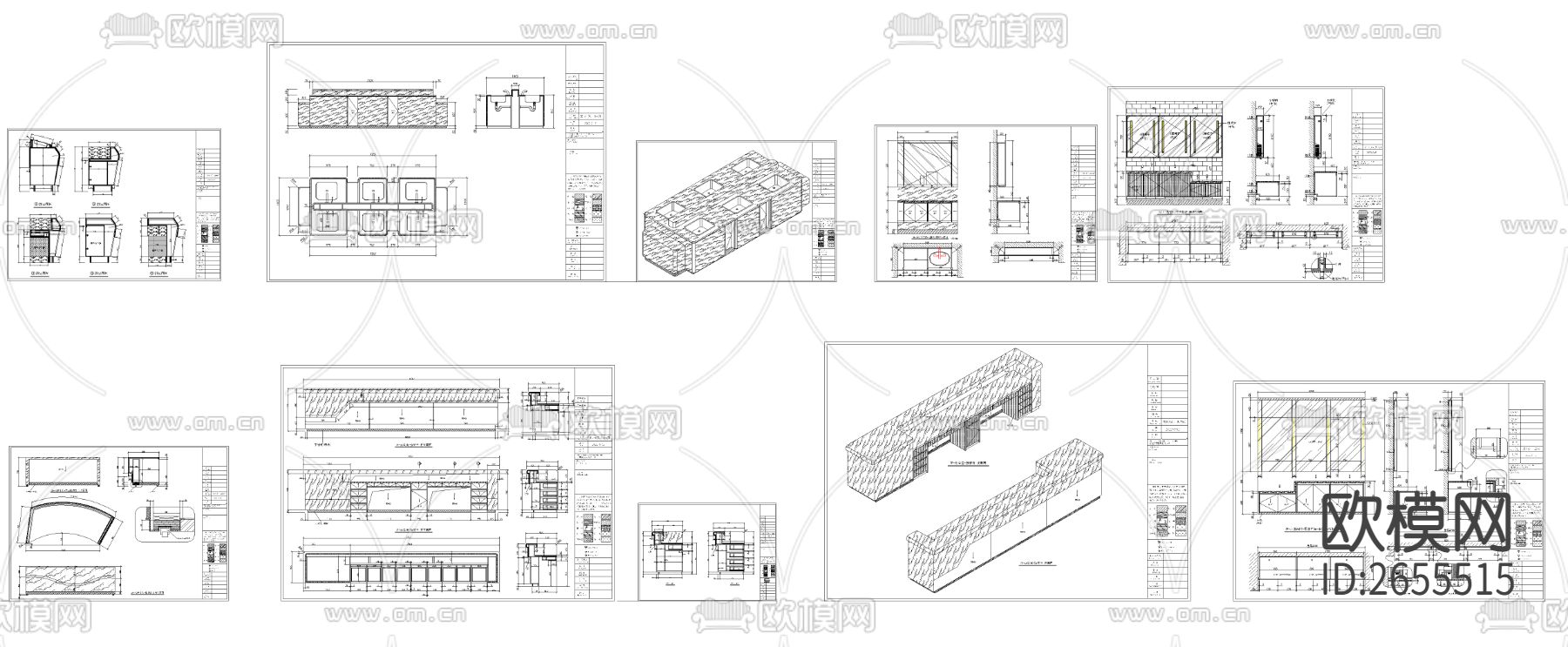服务台 洗手台cad图库下载（渲染图7）