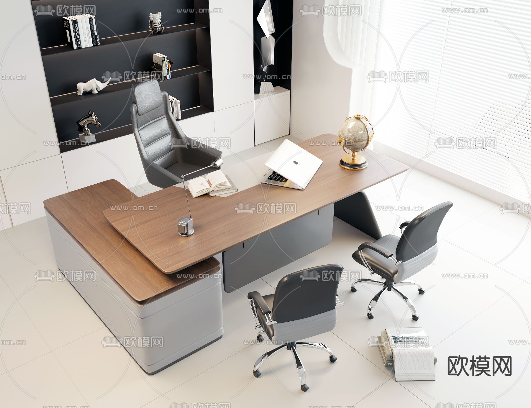 班台桌 老板桌 办公桌3d模型下载