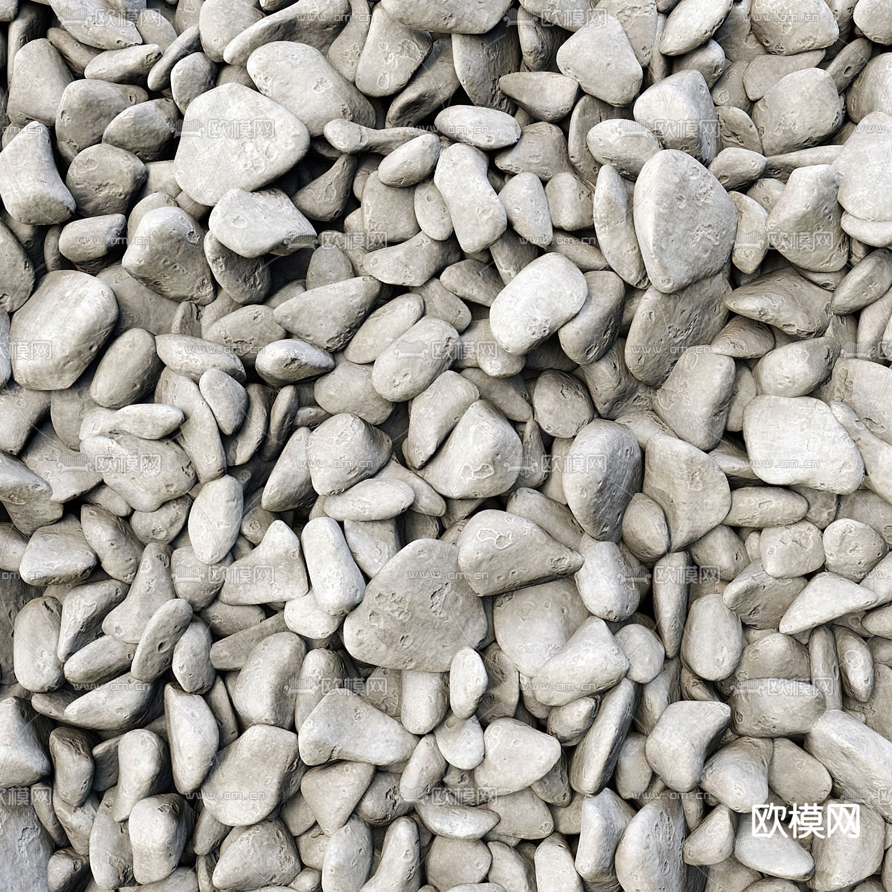 鹅卵石 铺路石3d模型下载（渲染图2）