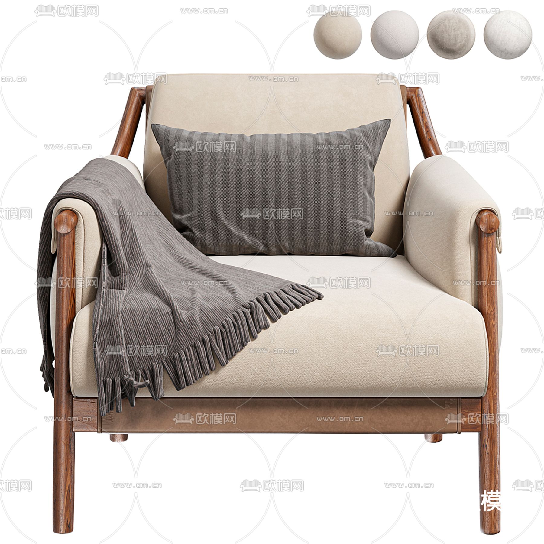 Poltrona  休闲椅3d模型下载（渲染图5）