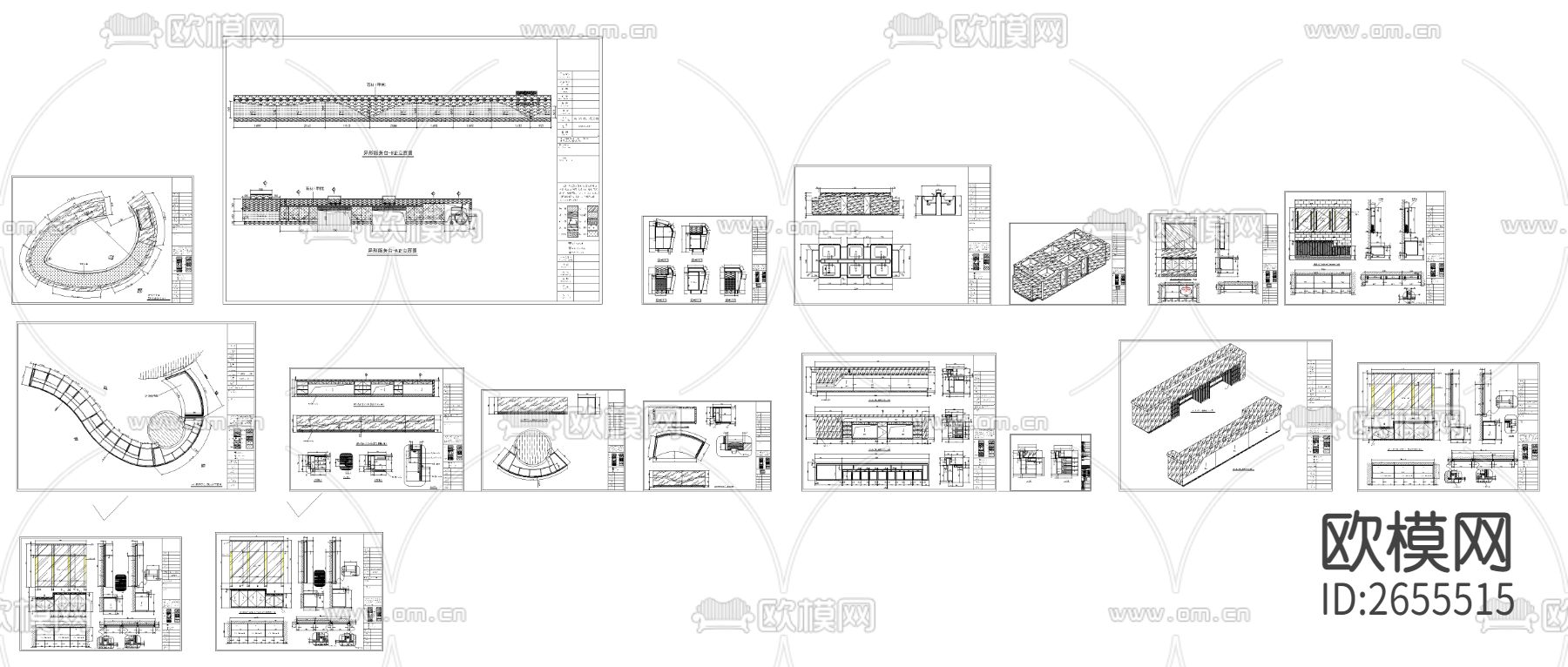 服务台 洗手台cad图库下载（渲染图6）