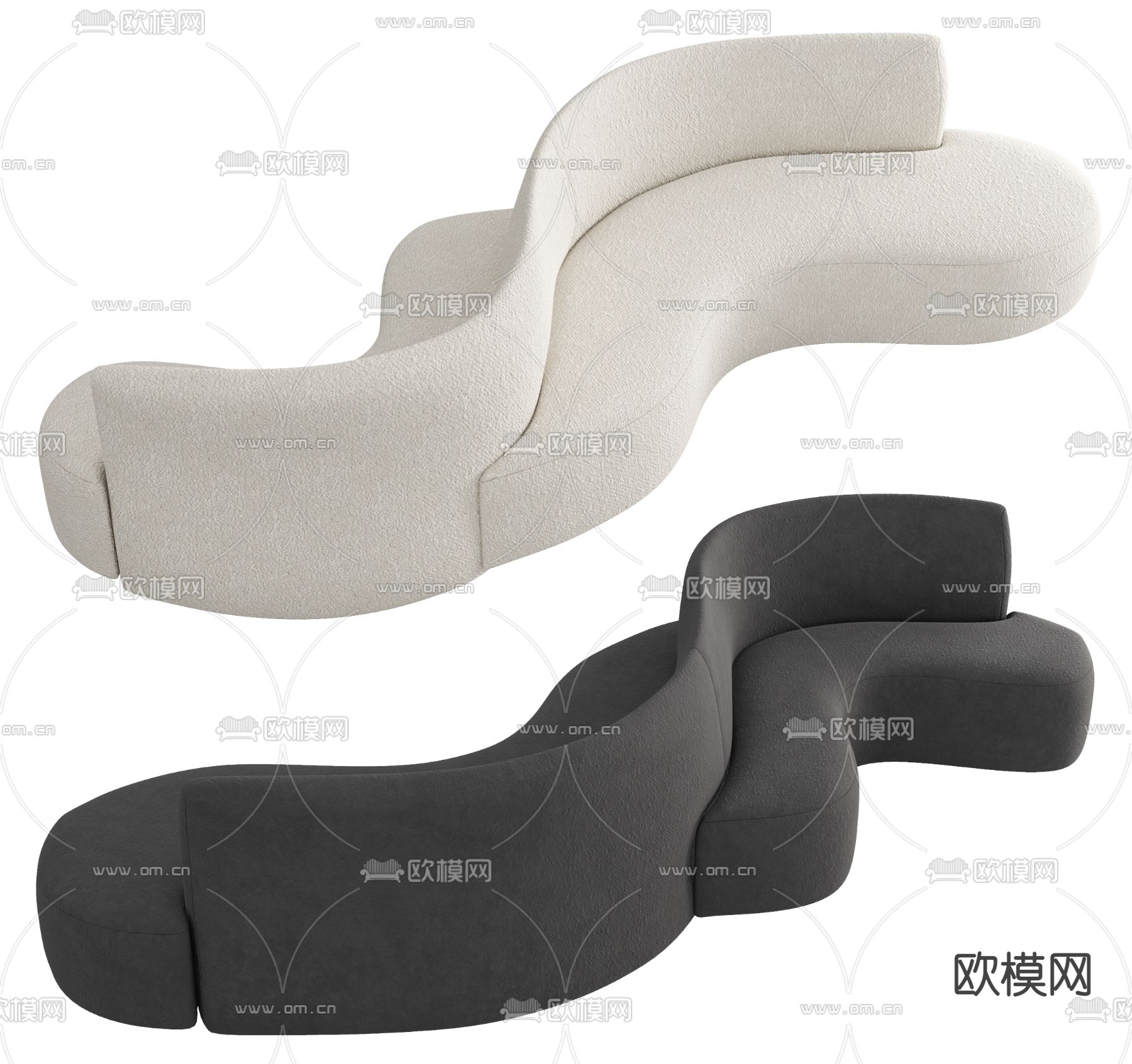 Verpan 异形沙发 公共沙发3d模型下载