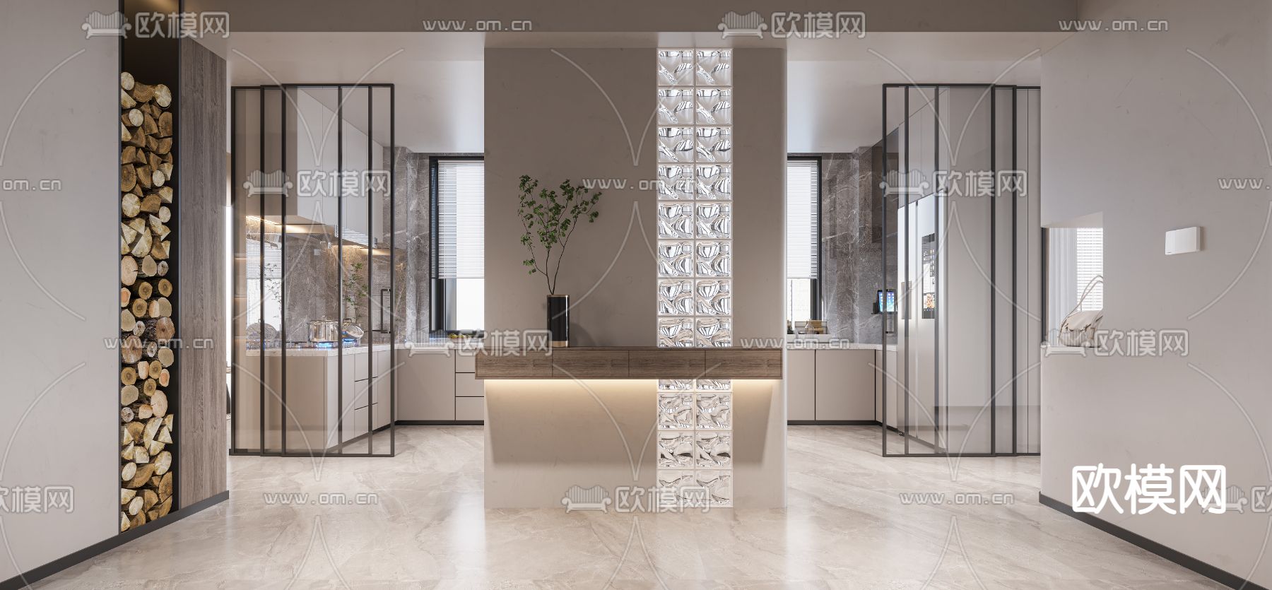 北欧客餐厅3d模型下载（渲染图2）