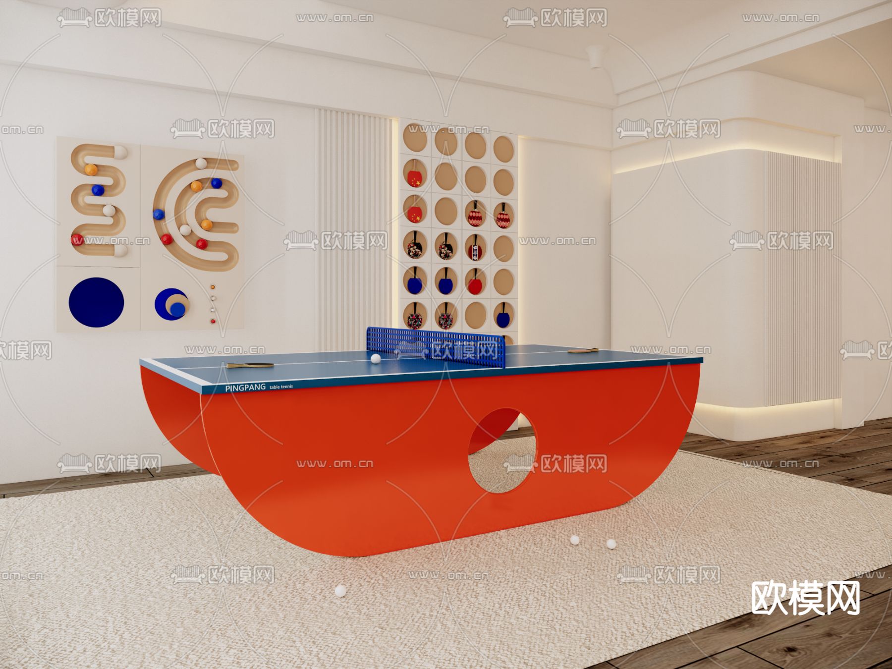 乒乓球台su模型下载（渲染图3）