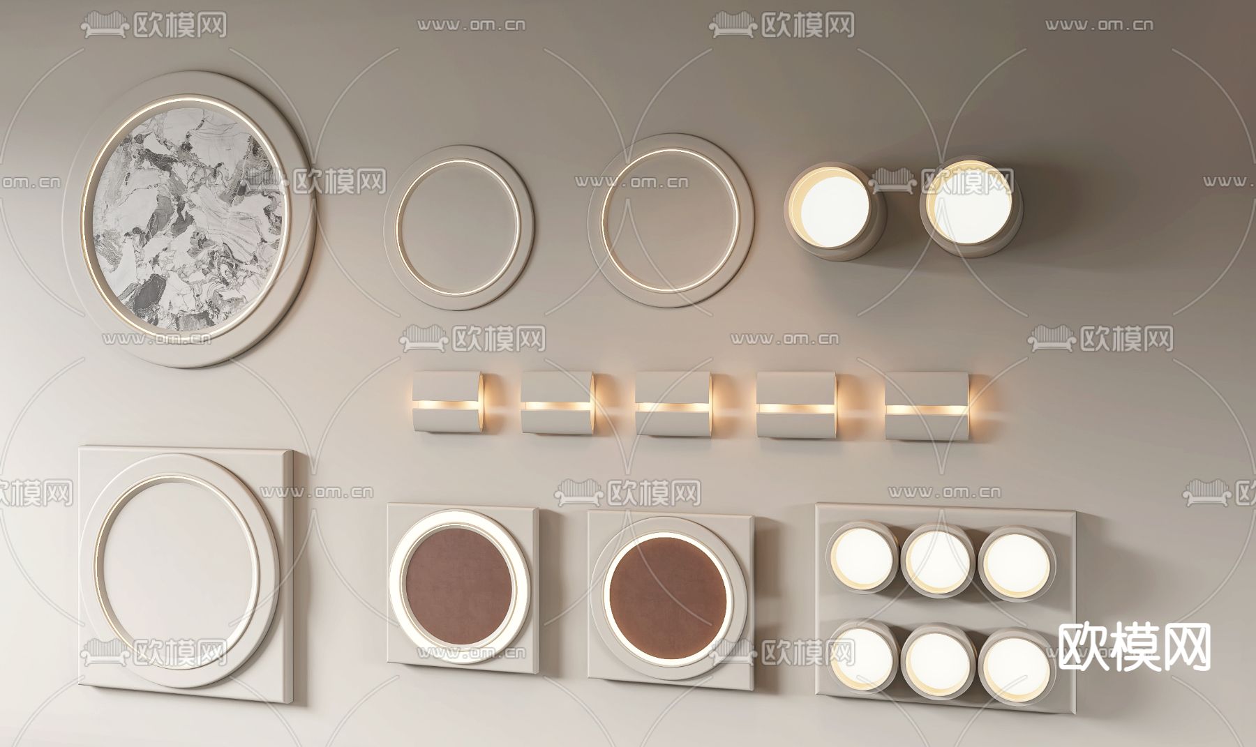 石膏壁灯3d模型下载