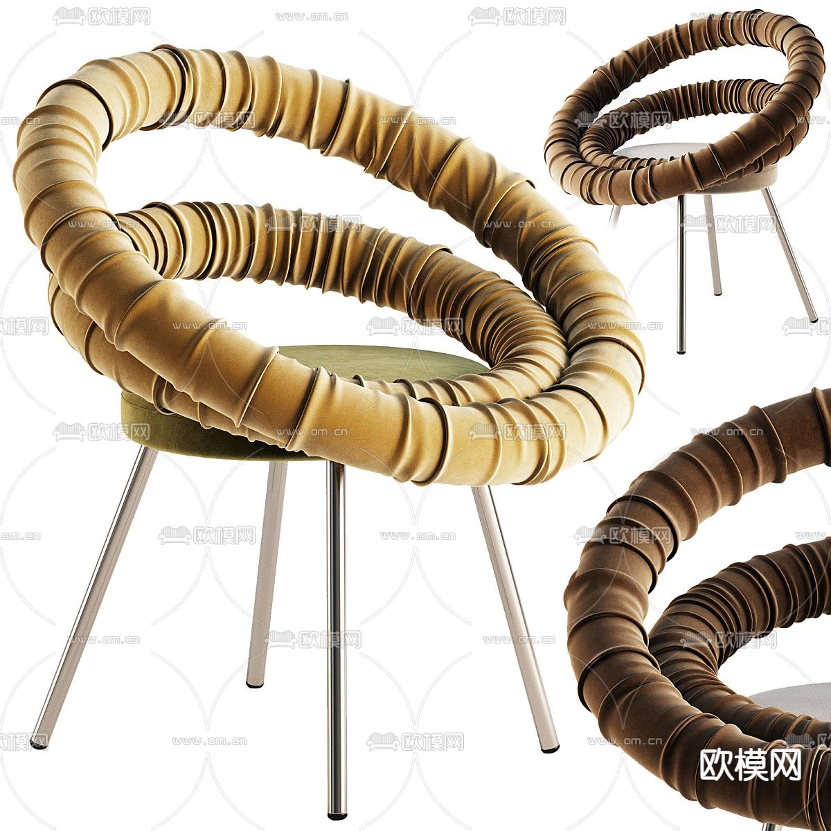 现代休闲椅 异形椅su模型下载（渲染图1）